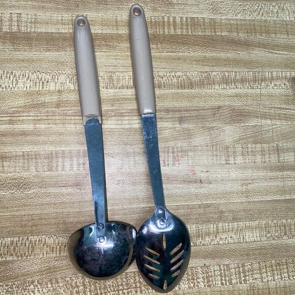 Set Of 2 Vintage FLINT ARROWHEAD Wheat Harvest Stainless Serving Spoon & Ladle - Picture 4 of 6